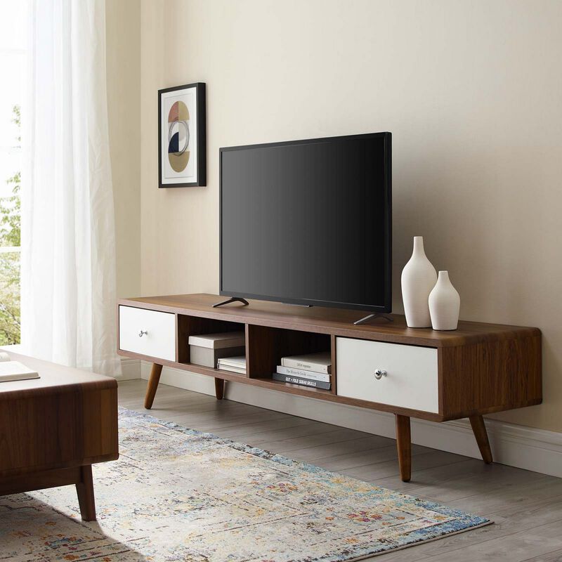 Transmit 70" Media Console Wood TV Stand-Benzara
