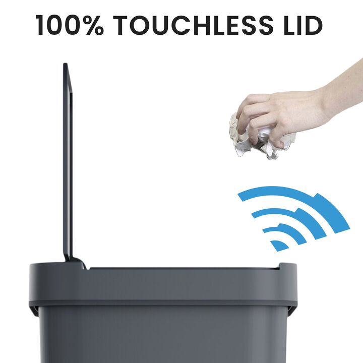 iTouchless 13.2 Gallon / 50 Liter Prime Plastic Sensor Trash Can (Gray)