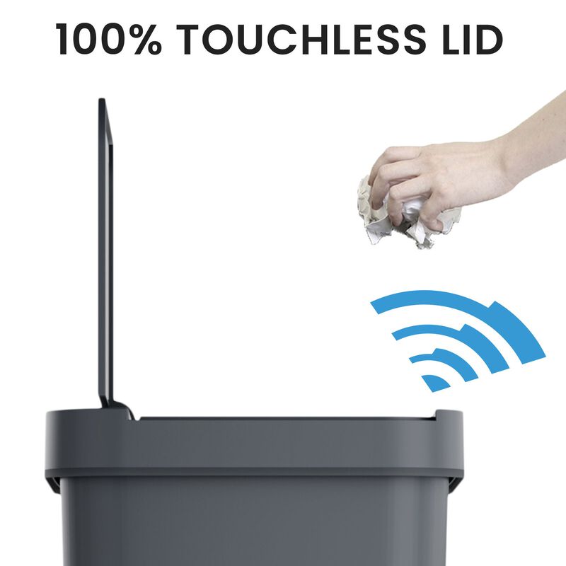 iTouchless 13.2 Gallon / 50 Liter Prime Plastic Sensor Trash Can (Gray)
