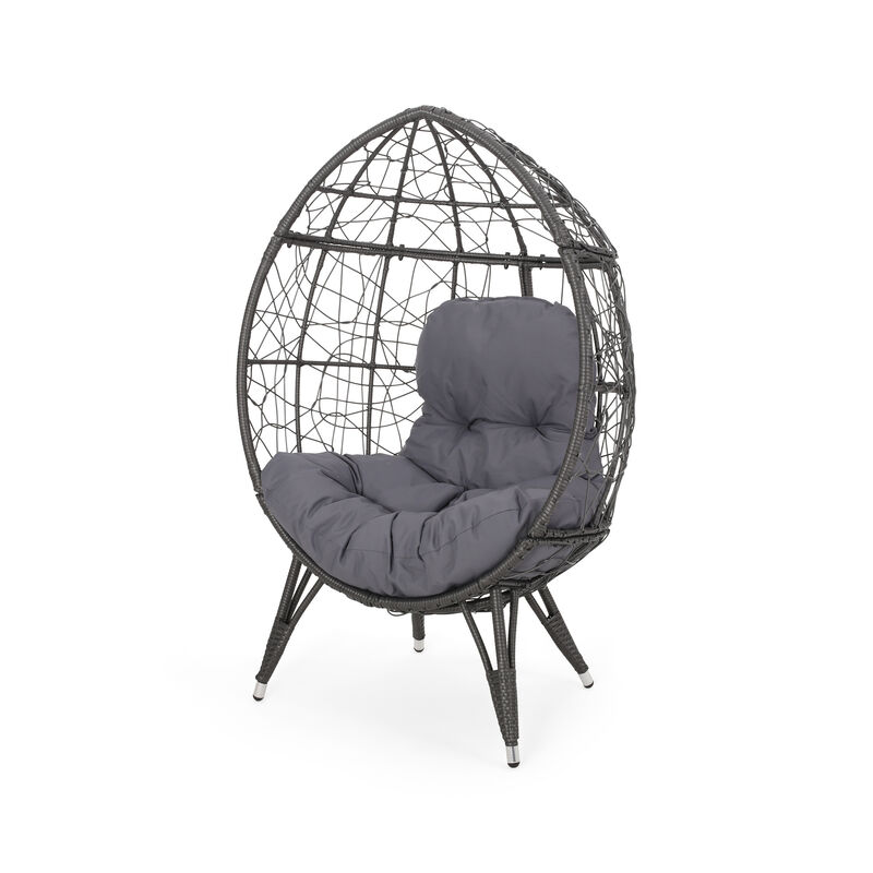Merax Patio Rattan Egg Chair Teardrop Chair