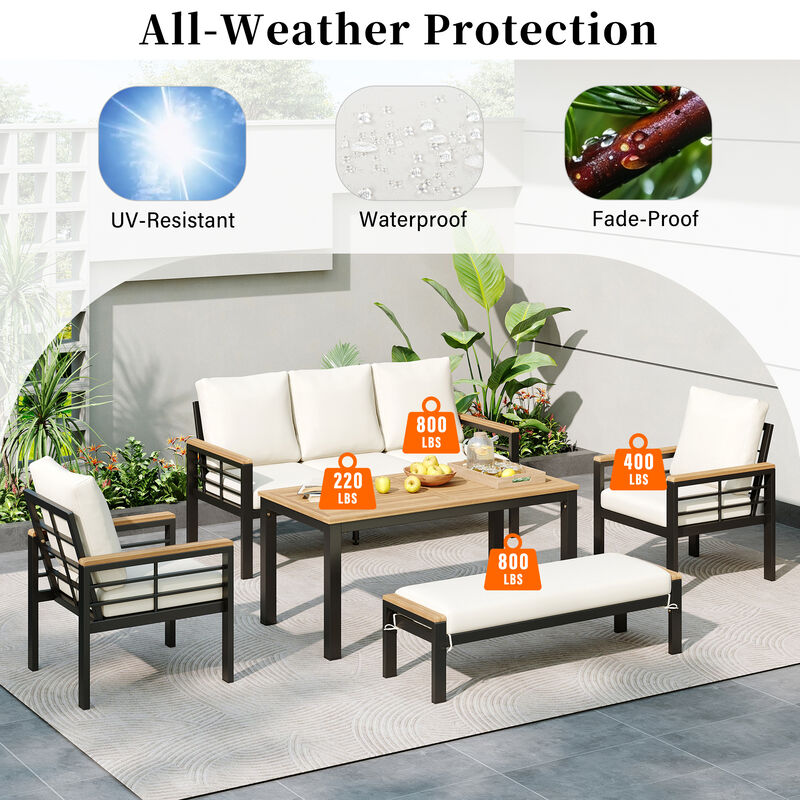 Merax 5 Pieces Outdoor Conversation Set Seating Set