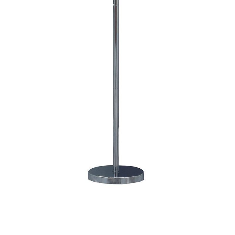 Finn 63 Inch Glamorous Floor Lamp, Rose Accent Shade, 100W, Purple, Silver-Benzara