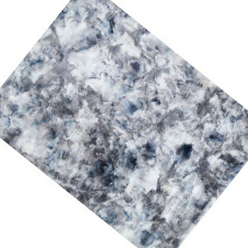 Ica 5 x 7 Area Rug, Non Slip Canvas Backing, Tie Dye Polyester, Gray - Benzara
