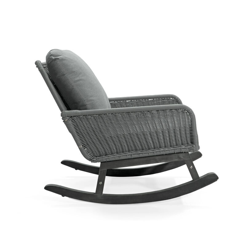 Merax  PE Rattan Rocking Chair for Indoor and Outdoor