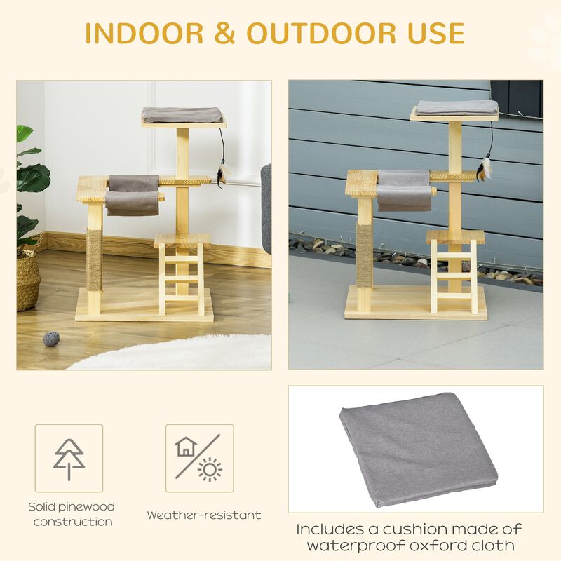 Natural Cat Playground: 25.5" Kitty Activity Center with Ladder