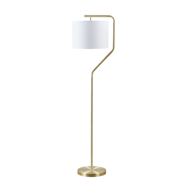 Gracie Mills Delores Contemporary Angular Arched Metal Floor Lamp