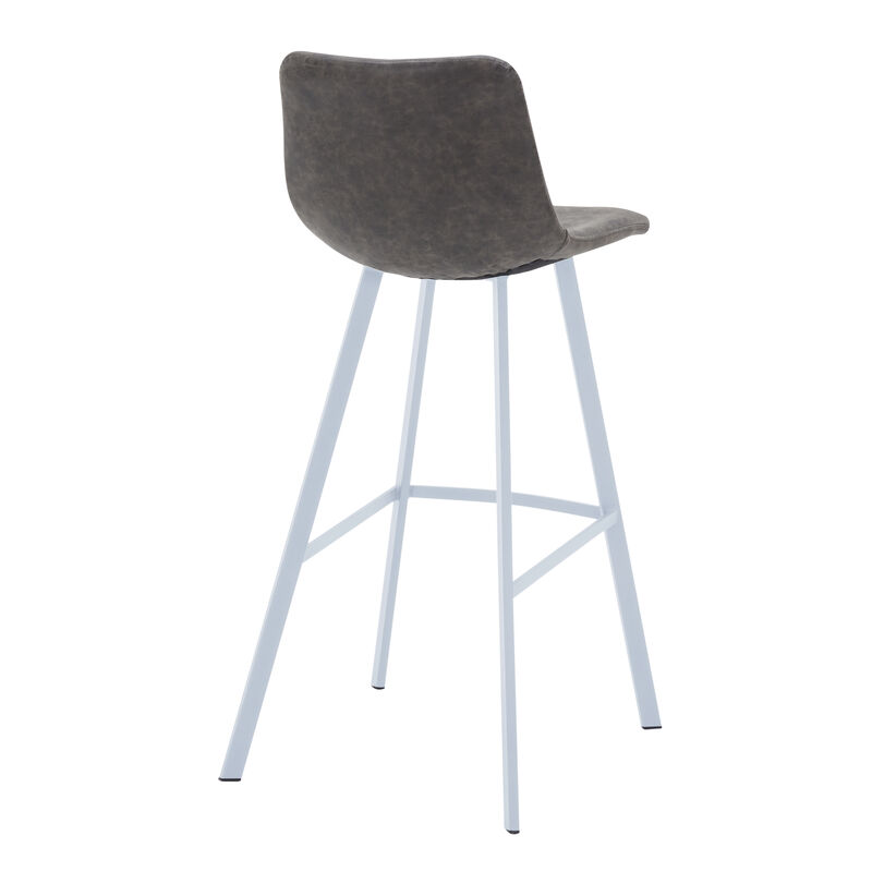 Elland - Bar stool -Light Grey- White Base