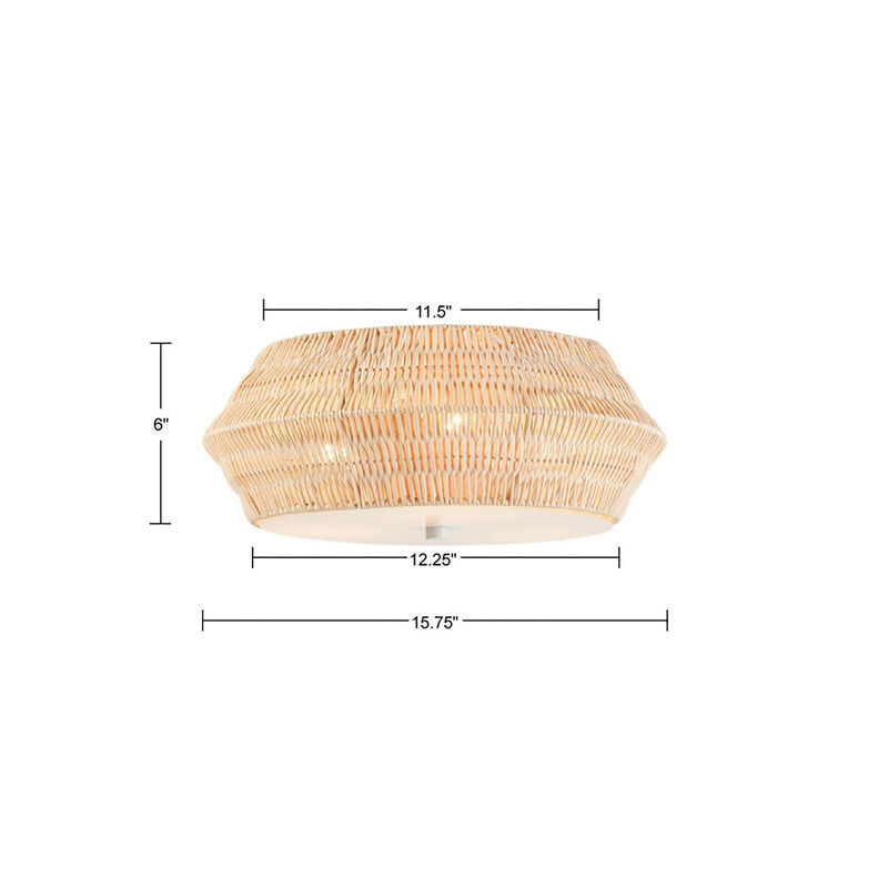 Gracie Mills Iyana Boho Bamboo Radiance Flush Mount Ceiling Light
