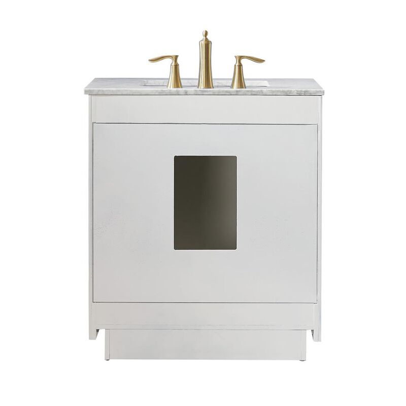 Altair 30 Single Bathroom Vanity Set in White with Mirror