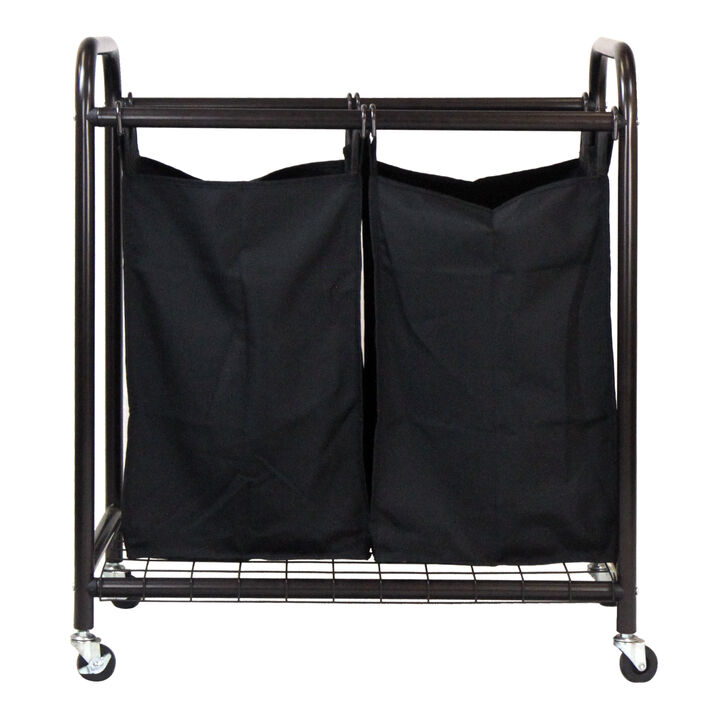 Oceanstar 2-Bag Rolling Laundry Sorter