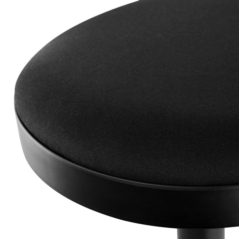 Elama 2 Piece Backless Adjustable Fabric Bar Stool in Black with Black Base