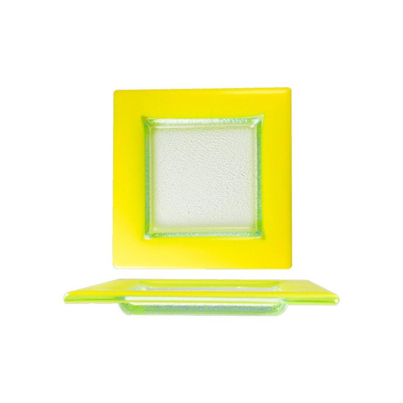 Glass Dinnerware 6" x 6" Square Glass Plate (Set of 4)