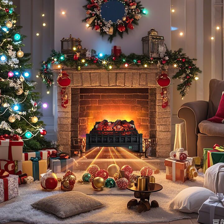 Infrared Quartz Electric Fireplace with Adjustable 3D Flame for Efficient Home Heating and Ambiance