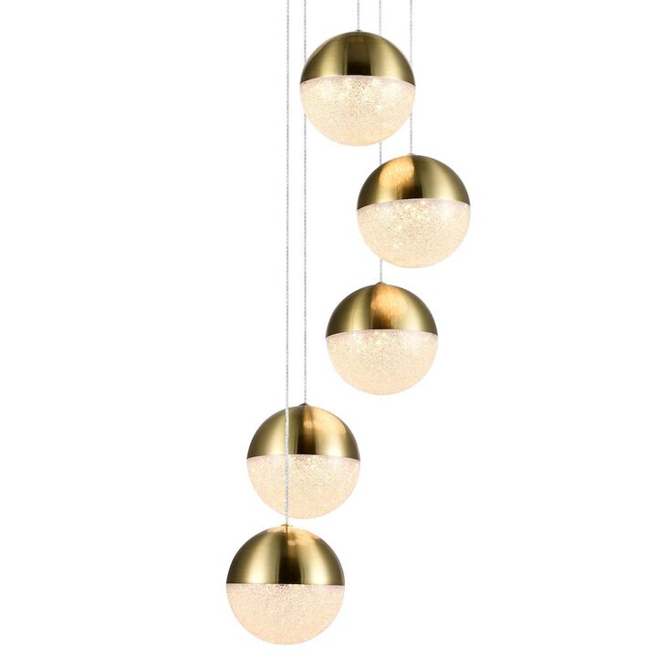 VONN Lighting 5-Light Pendant Lighting Height Adjustable Integrated LED Chandelier