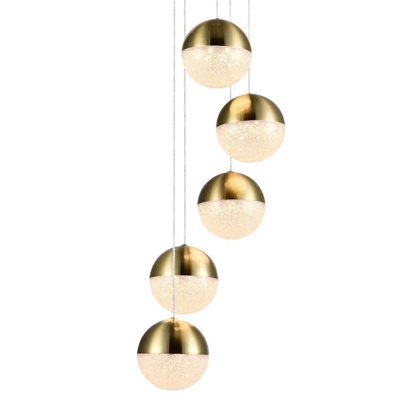 VONN Lighting 5-Light Pendant Lighting Height Adjustable Integrated LED Chandelier
