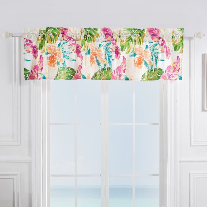 Greenland Home Fashions Tropics Window Valance - 84x16", Coral