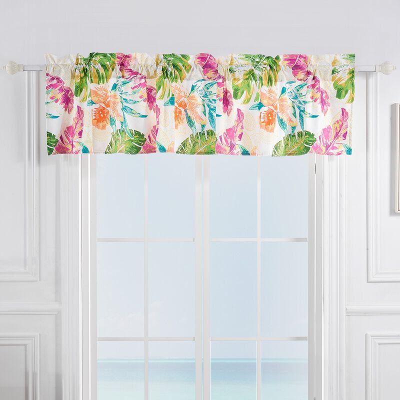 Greenland Home Fashions Tropics Window Valance - 84x16", Coral