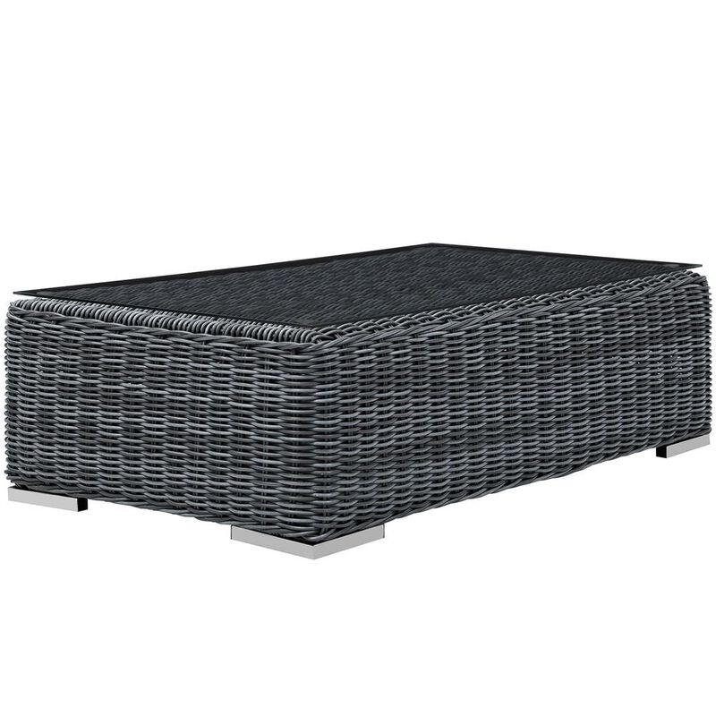 Modway Summon Outdoor Patio Glass Top Coffee Table