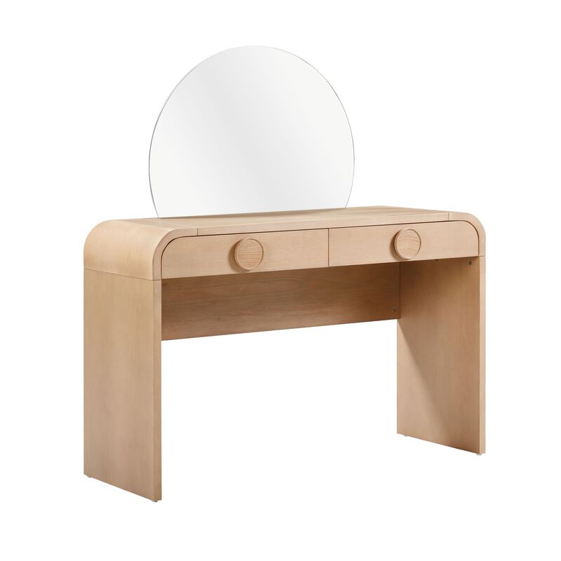 Moonrise 2-Drawer Vanity Desk with Mirror