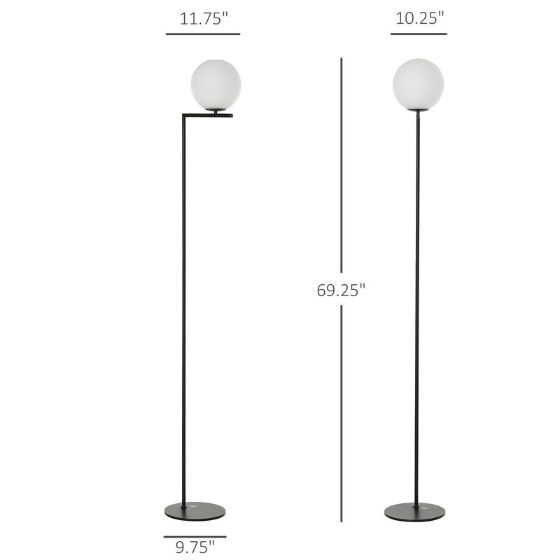 Black Adjustable Light: Metal Floor Lamp with 350° Rotating Shade