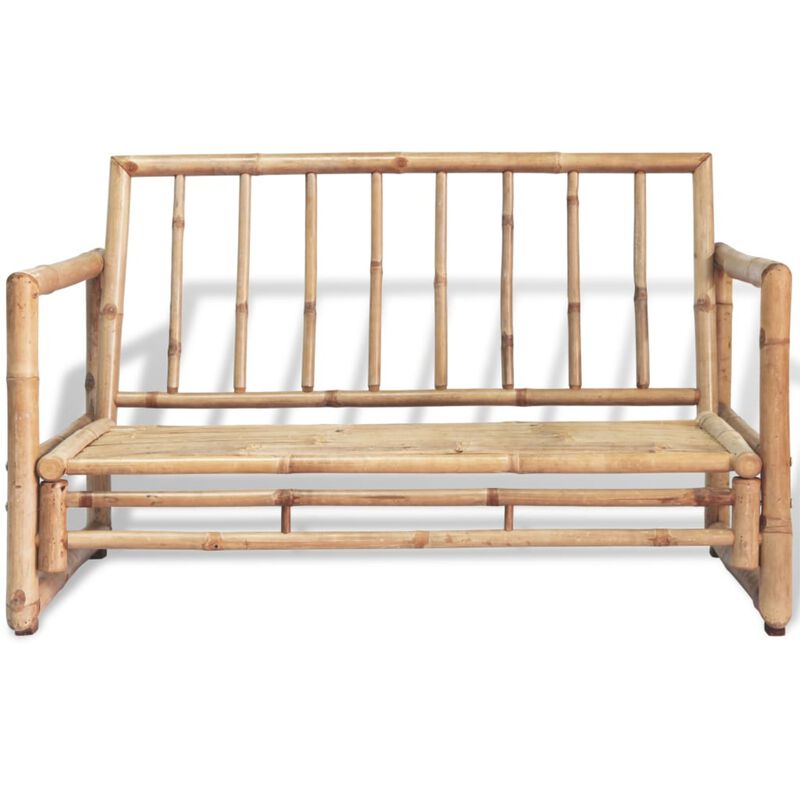 vidaXL 2 Seater Garden Sofa with Cushions Bamboo