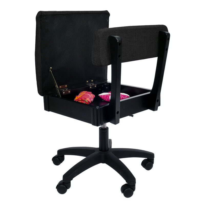 Hydraulic Sewing Chairs: Baroness Black Fabric