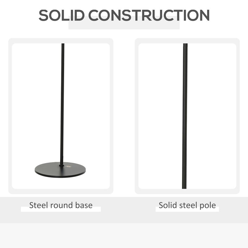 Black Adjustable Light: Metal Floor Lamp with 350° Rotating Shade