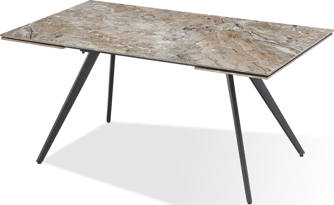 Lucia Stone Top Metal Leg Dining Table