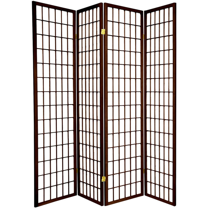 Legacy Decor 6 Panel Japanese Oriental Style Room Screen Divider Black Color