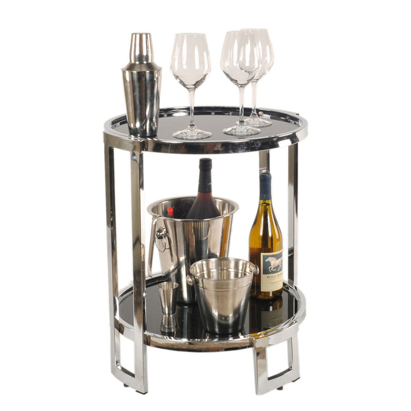 Hivvago 18.75" X 19" X 22" Chrome Round  End Table