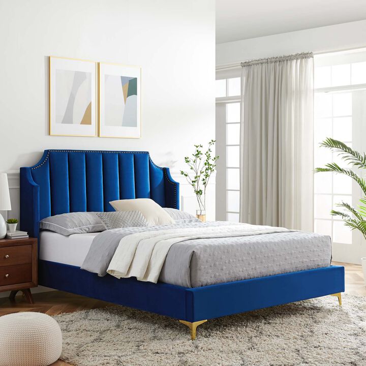 Modway - Daniella Performance Velvet Queen Platform Bed