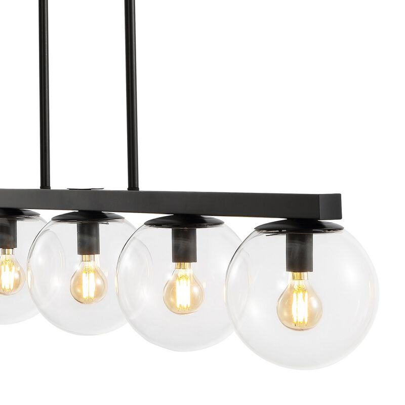 Luca Parisian Modern Glam Iron Globe Linear LED Pendant
