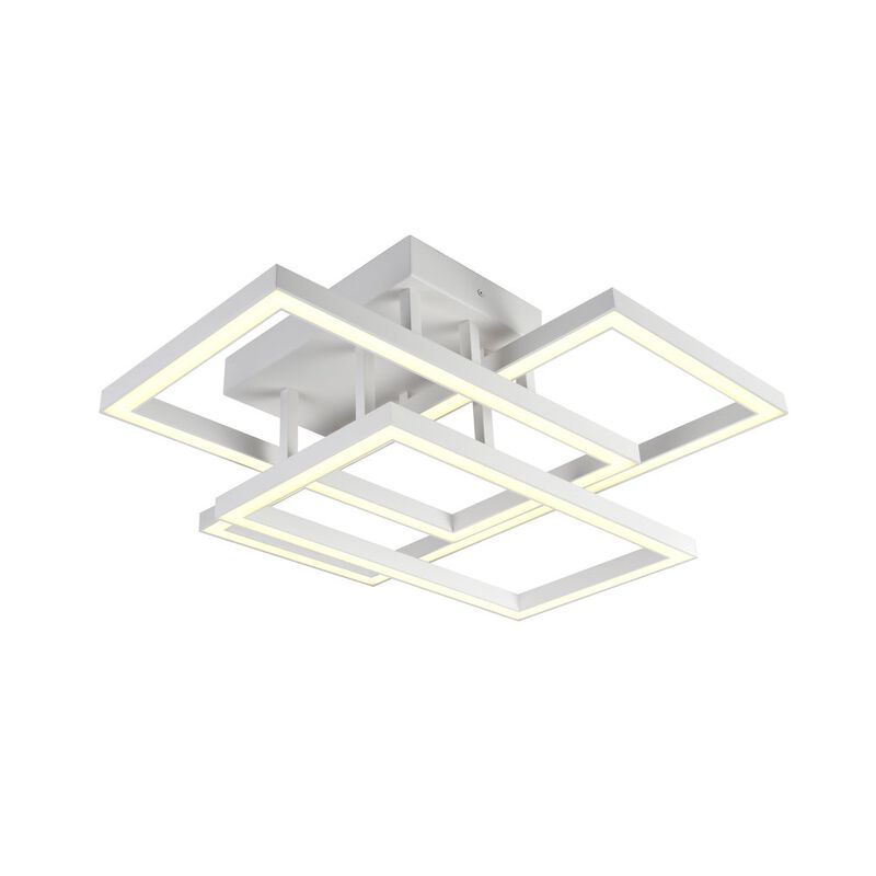VONN Lighting Integrated LED Ceiling Lighting Rectangular Semi Flush in White