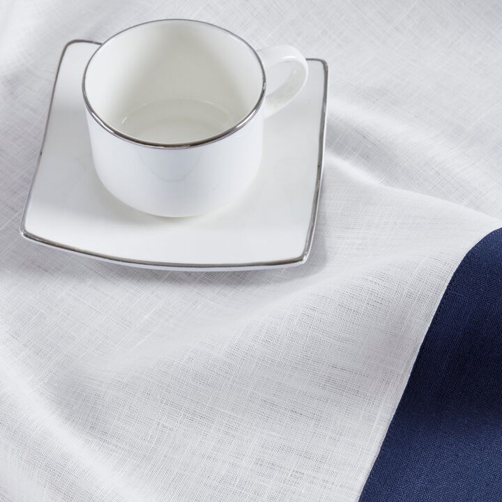 Solino Home 100% Pure Linen Table Throw 52 x 52 Inch | Contempo
