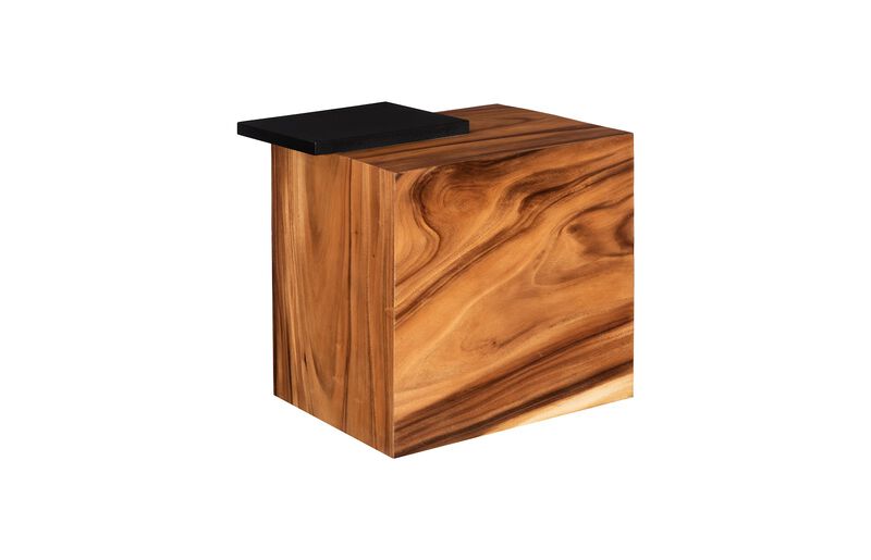 Plateau Side Table with Shelf