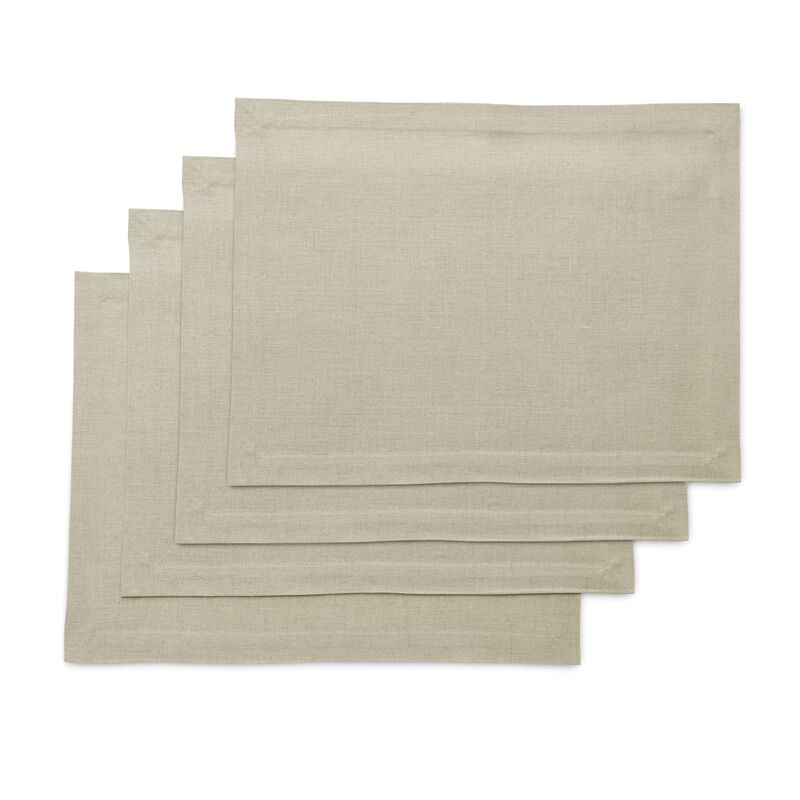 Solino Home 100% Pure Linen 14 x 19 Inch Placemats Set of 4 | Diana