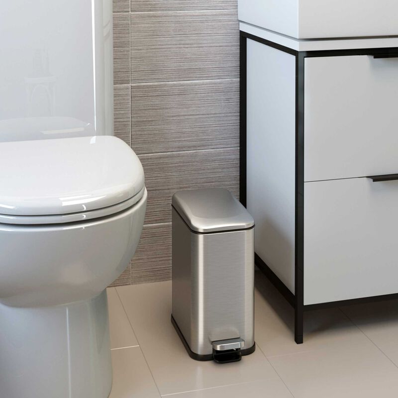 iTouchless 1.3 Gallon / 4.9 Liter SoftStep Slim Step Pedal Trash Can
