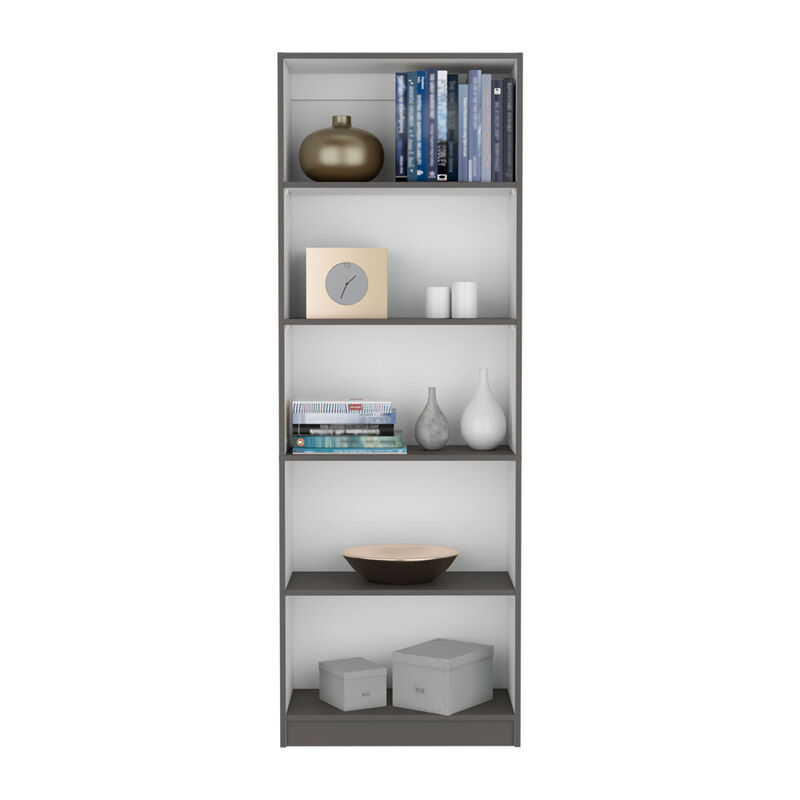 Bookcase 4-Shelves Benzoni, Office, Matt Gray / White