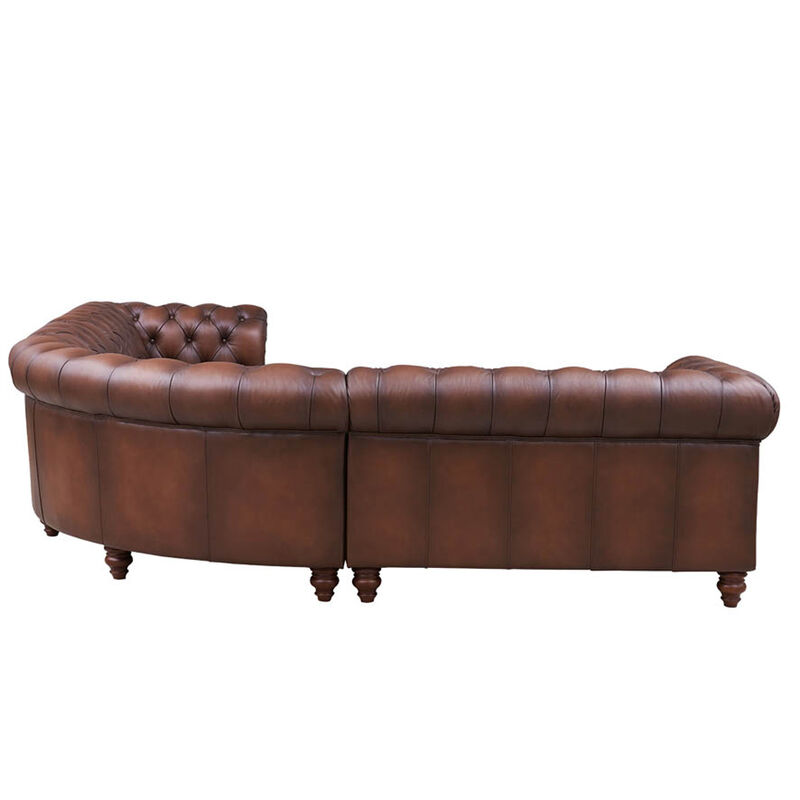 Alton Bay Top Grain Leather Symmetrical Chesterfield Sectional