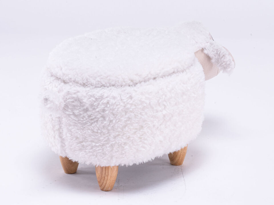White Sheep Storage Ottoman