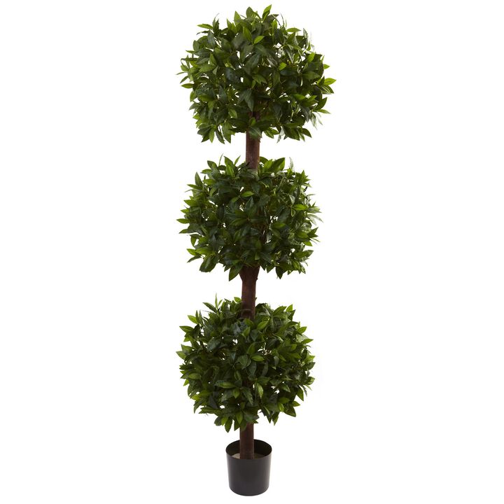 Hivvago 6.5 Feet Sweet Bay Triple Ball Topiary