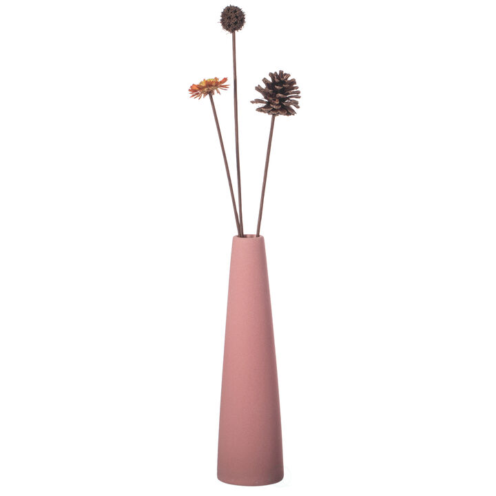 8-Inch Slim Cone Ceramic Vase – Modern Decorative Centerpiece, Minimalist Flower Holder - Elegant Accent for Living Room, Office, Bedroom, Entryway, or Bathroom Decor - Gold