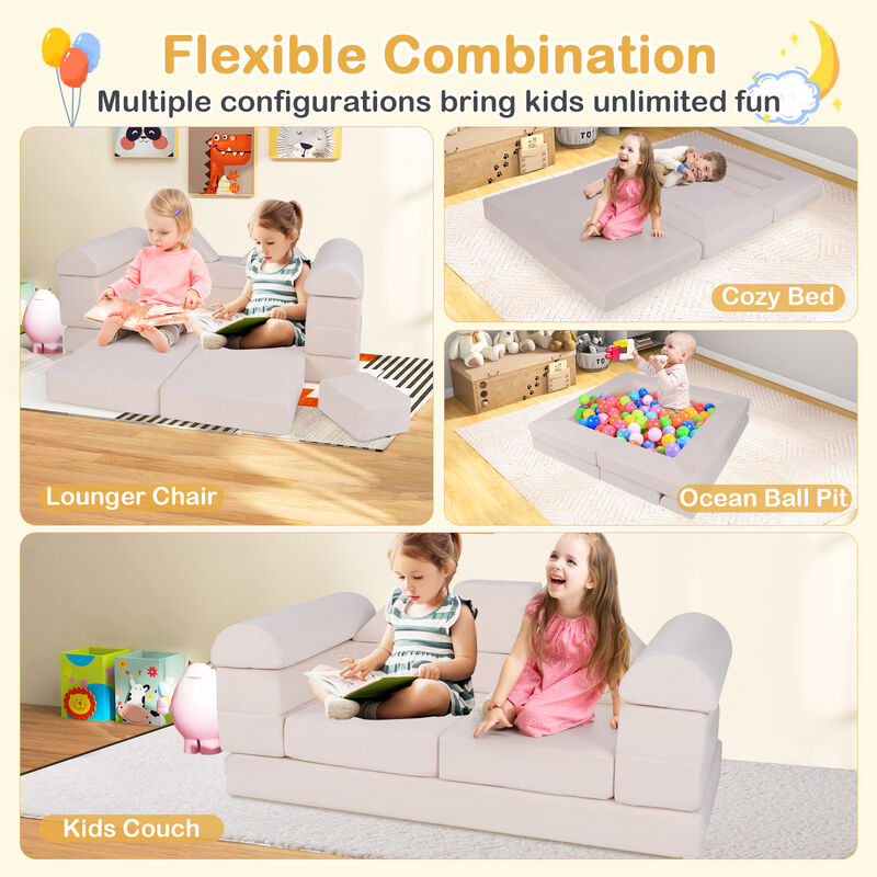 9-Piece Climb and Crawl Playset for Kids Indoor Playground with Soft Play Elements