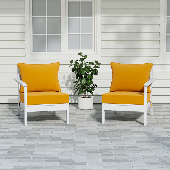 WestinTrends Outdoor Patio HDPE Loveseat Sofa with Patio Cushions