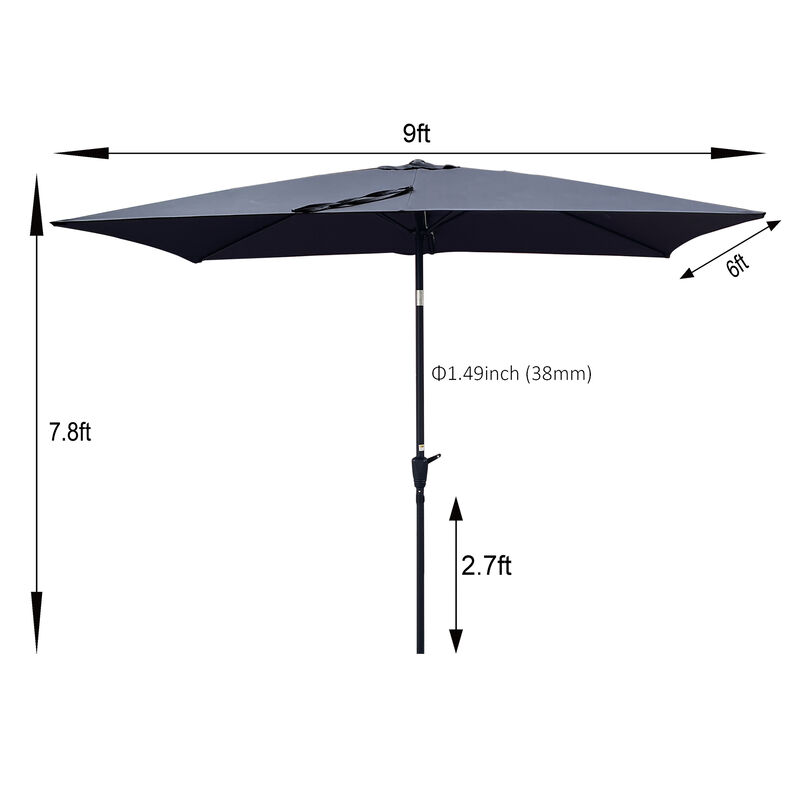 Waterproof Patio Umbrella with Tilt and Crank