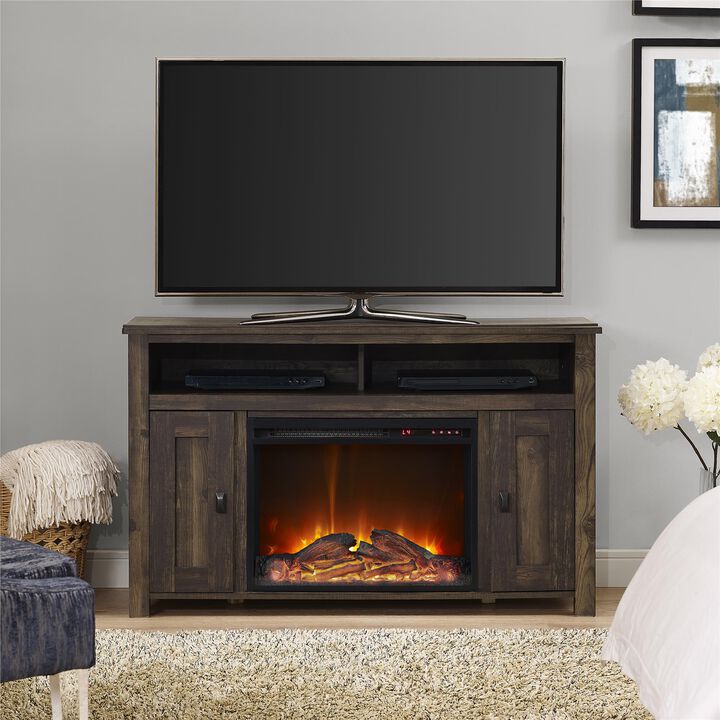 Farmington Electric Fireplace Space Heater TV Console for TVs up to 50", Rustic