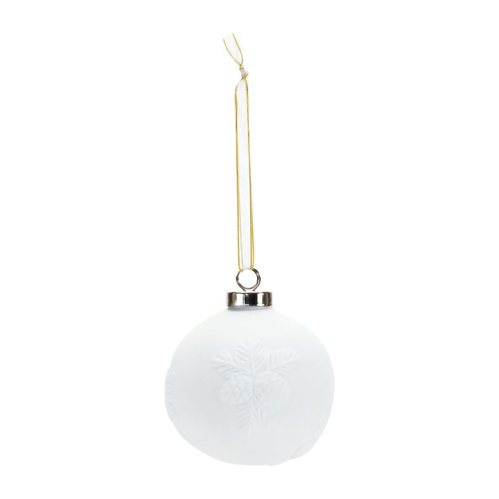 Pine Cone Ball Ornament (Set of 6) Porcelain