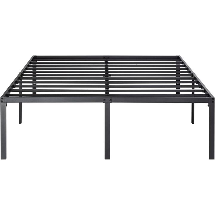 Hivvago Queen 18-inch Metal Platform Bed Frame with Under-Bed Storage Space