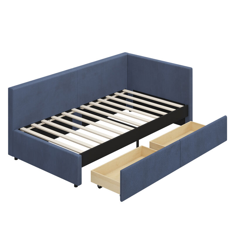 Merax L Shape Corner Bed Corduroy Daybed Bed