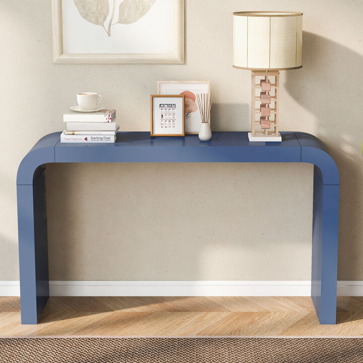 Merax Minimalist Acacia Veneer Entryway  Console Table